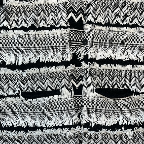 NANETTE LEPORE The Canyon Cardigan Aztec & Fringe Decor Long Sleeve Sweater NWT - Picture 2 of 5